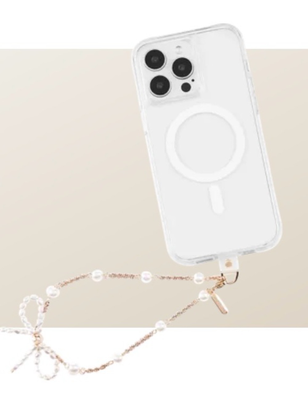 NWT-Elizabeth James Pearl Bow Phone Holder